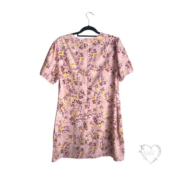 Plus Size Vintage Inspired Pink Floral Mini Shift Dress Size XL - Picture 2 of 7